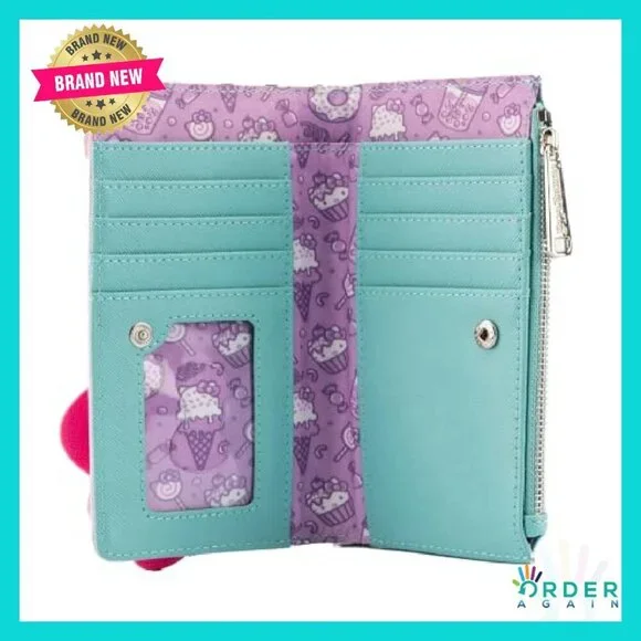 Cute Cartoon Faux Leather Flap Wallet Card Slots Snap Closure - Picture 4 of 5